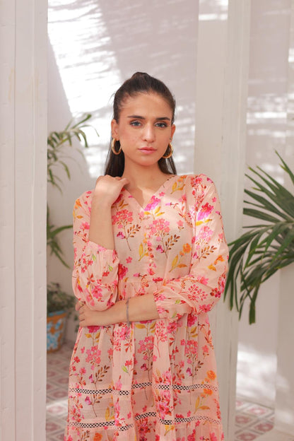 lawn frock 79737 Peach Ember