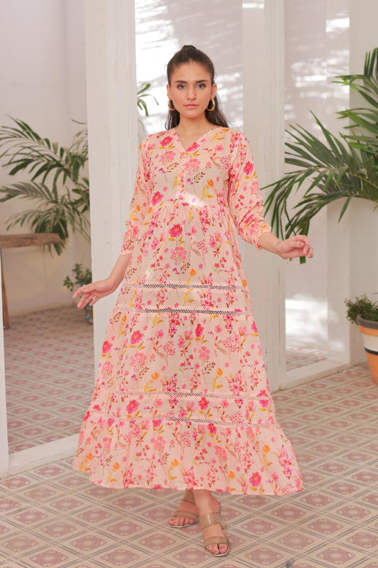 lawn frock 79737 Peach Ember