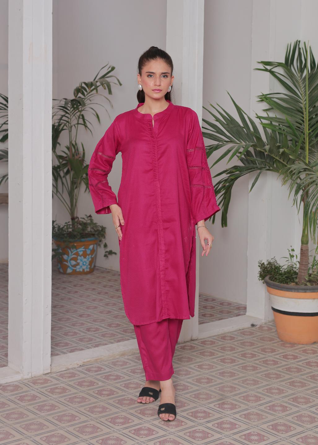 Jacquard solid 2pc -79326 magenta