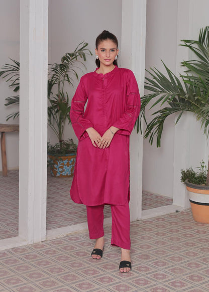 Jacquard solid 2pc -79326 magenta