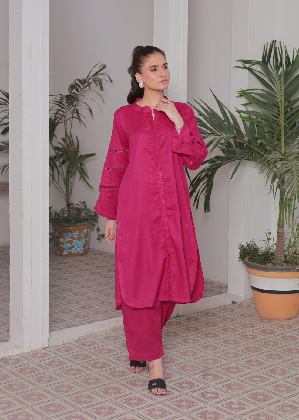 Jacquard solid 2pc -79326 magenta
