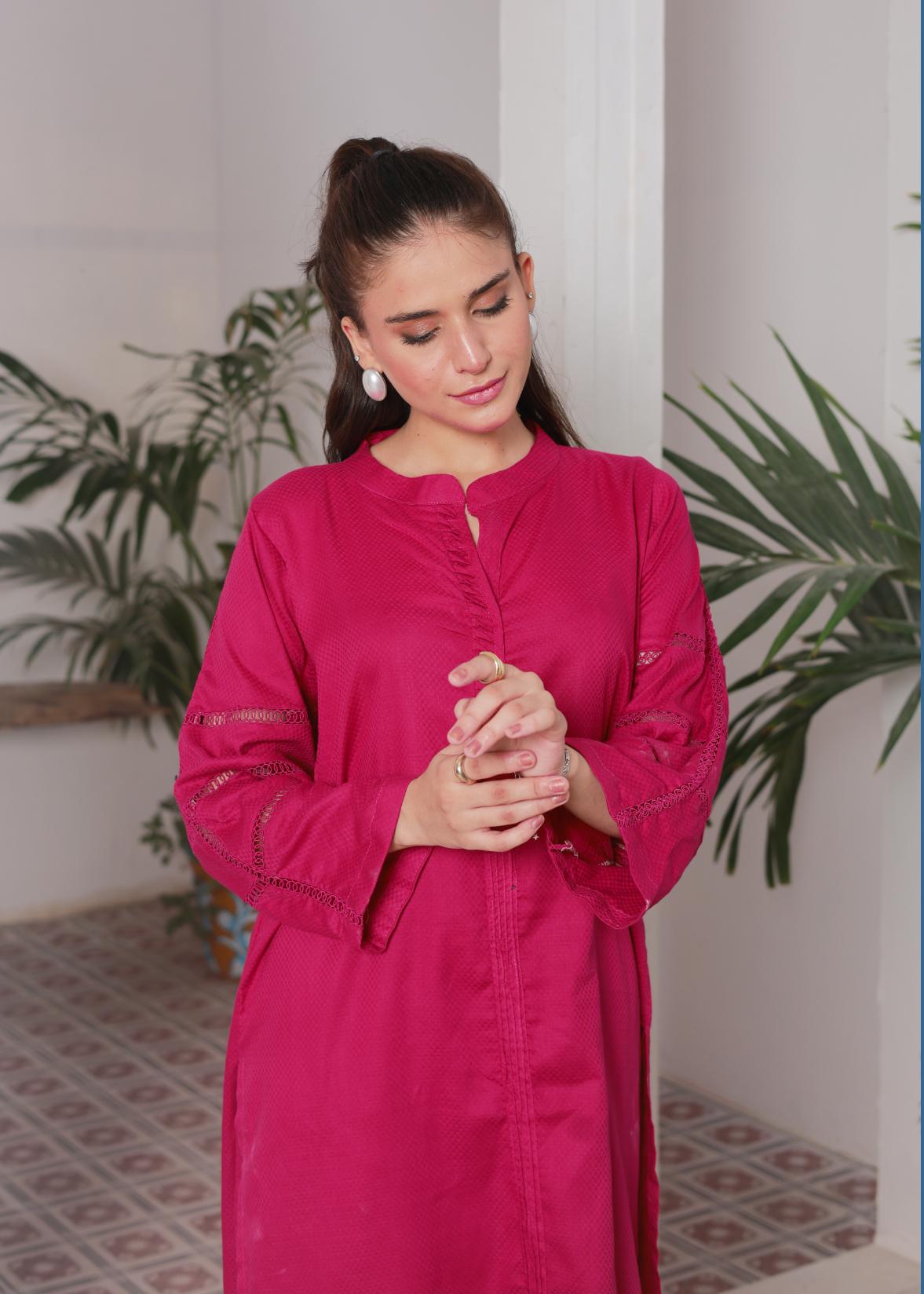 Jacquard solid 2pc -79326 magenta
