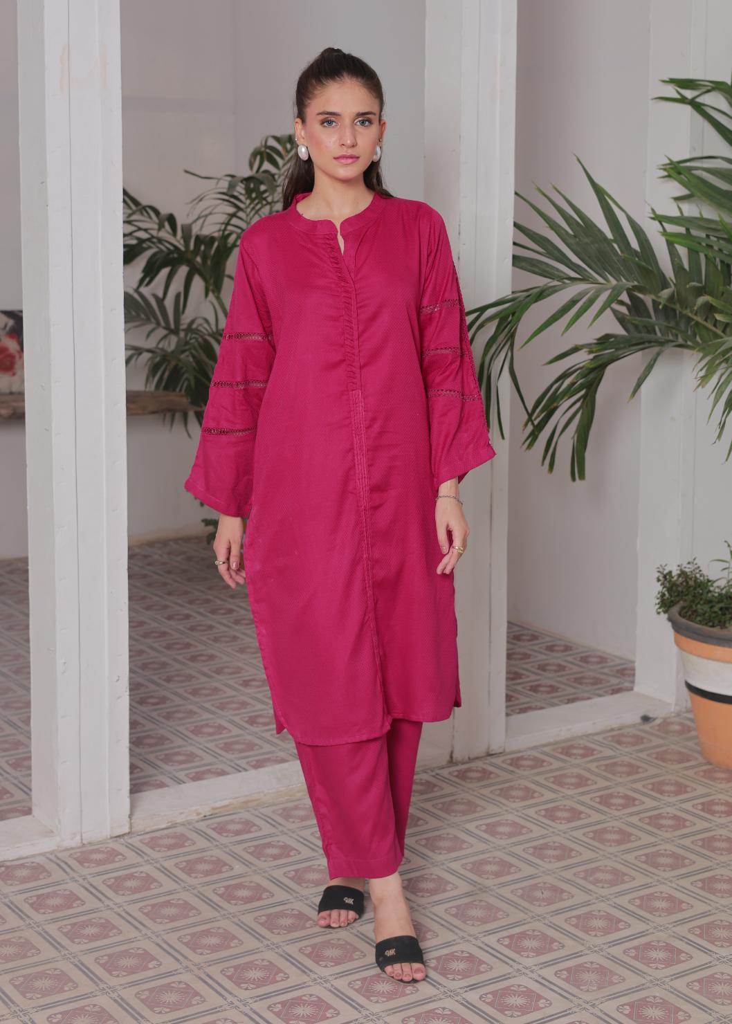 Jacquard solid 2pc -79326 magenta