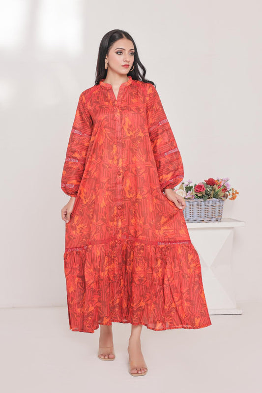 lawn frock 79733 reddishOrange