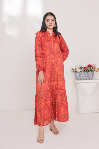 lawn frock 79733 reddishOrange