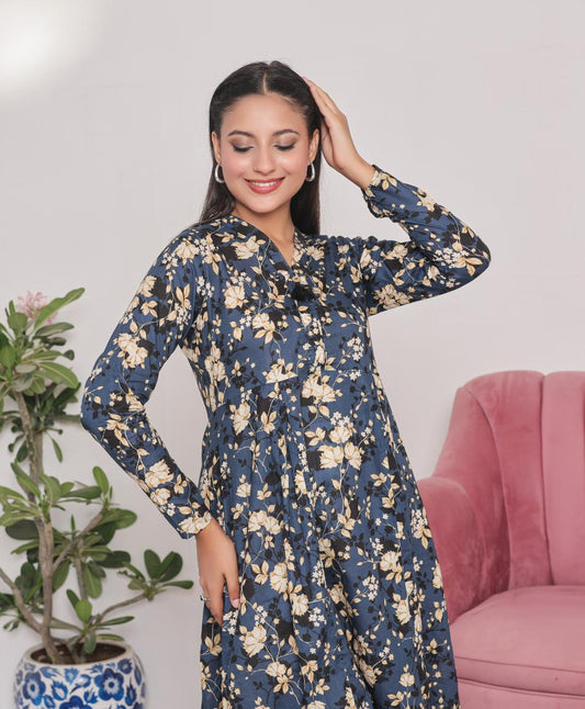 lawn frock 79732 BlueKali