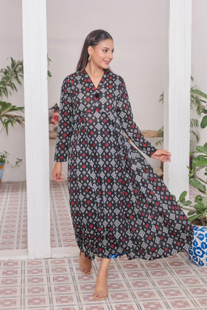 lawn frock 79729 chunriBlack