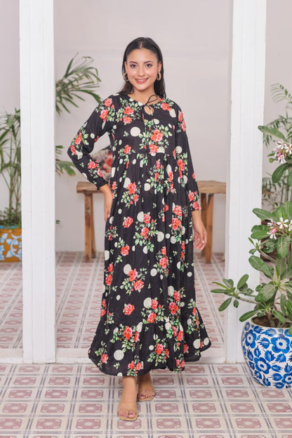 lawn frock 79730 polkaBlack