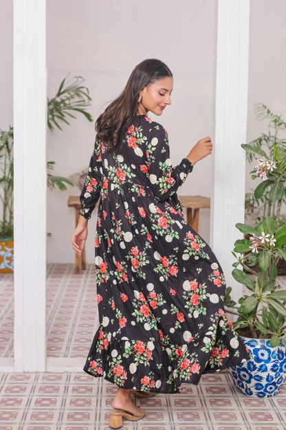 lawn frock 79730 polkaBlack