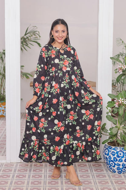 lawn frock 79730 polkaBlack