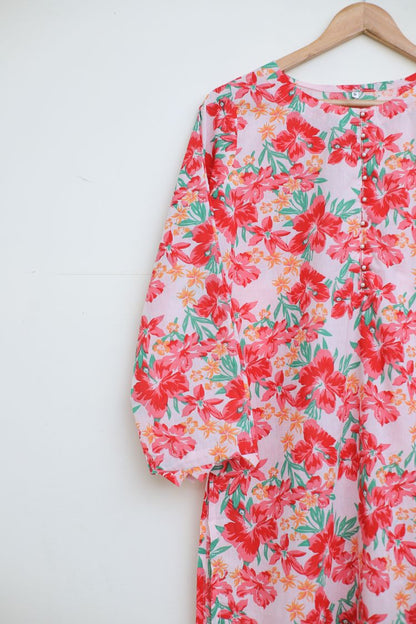 Lawn 2pc set- pinkRed 78543