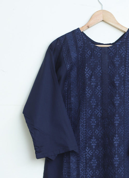 cotton lawn emb 2pc navyblu130