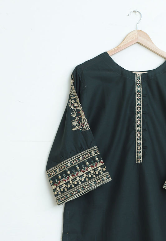 cotton lawn emb 2pc bottlegreen135