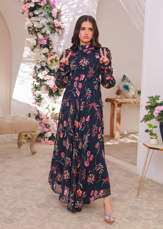 Chiffon maxi navyblue 10315
