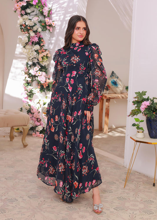 Chiffon maxi navyblue 10315
