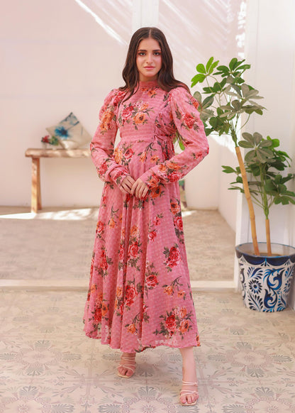 Chiffon maxi teapnk 10310