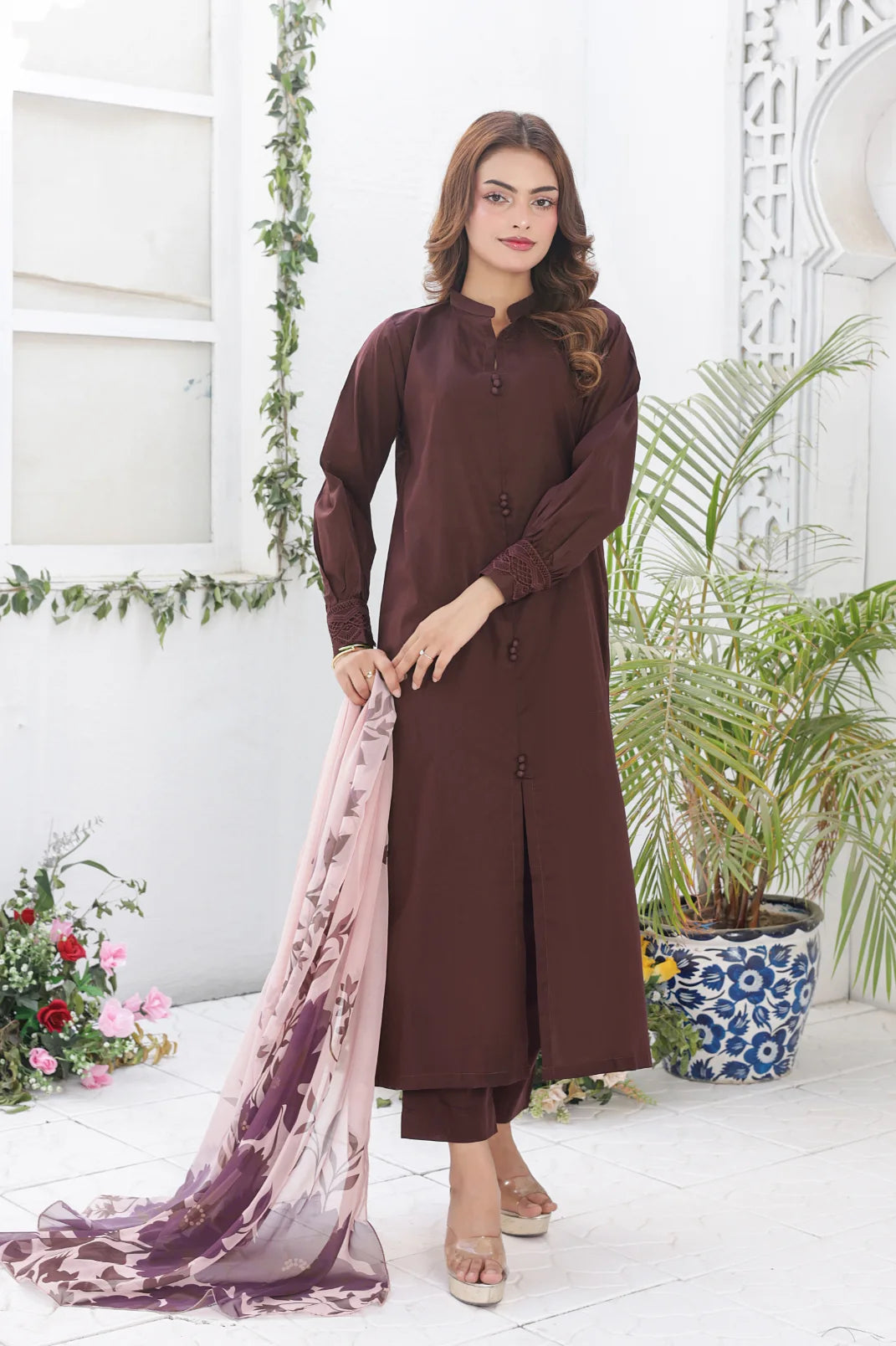 brown cotton 3pc set 455220