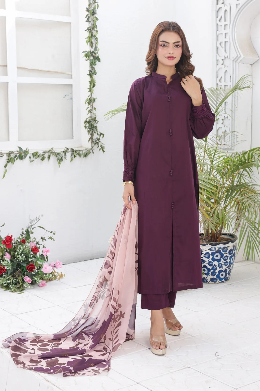 Purple cotton 3pc set 455220