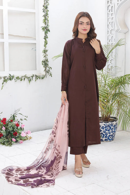 brown cotton 3pc set 455220