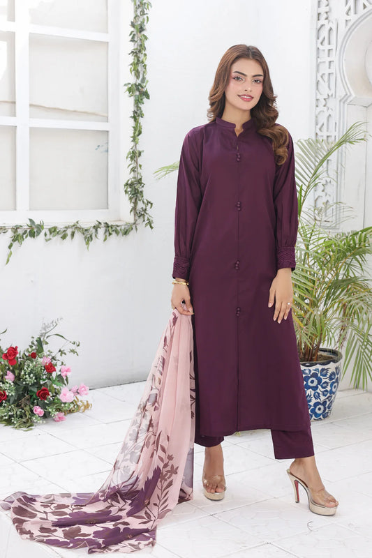 Purple cotton 3pc set 455220