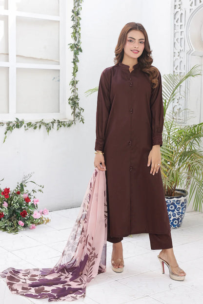 brown cotton 3pc set 455220