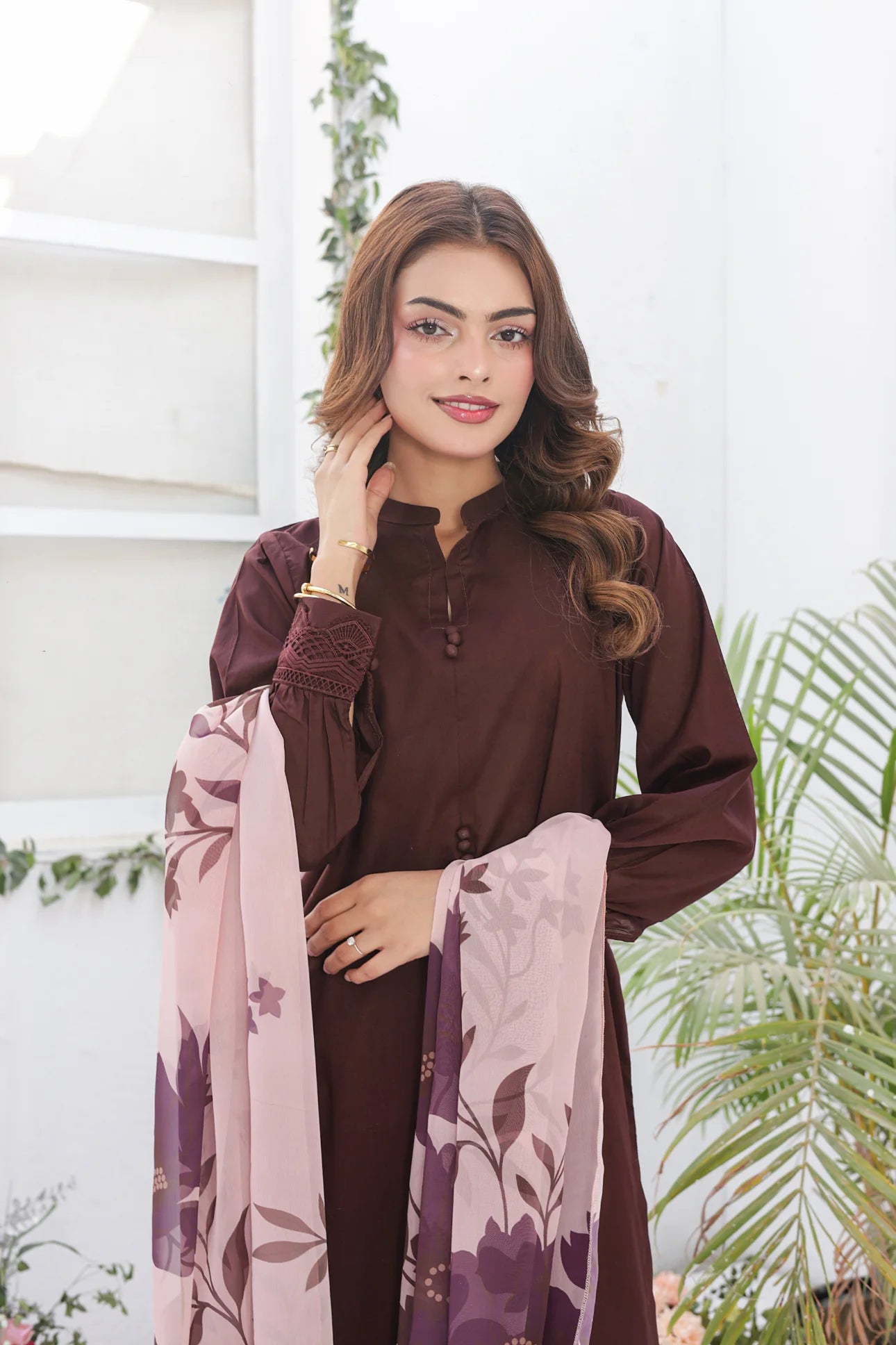 brown cotton 3pc set 455220