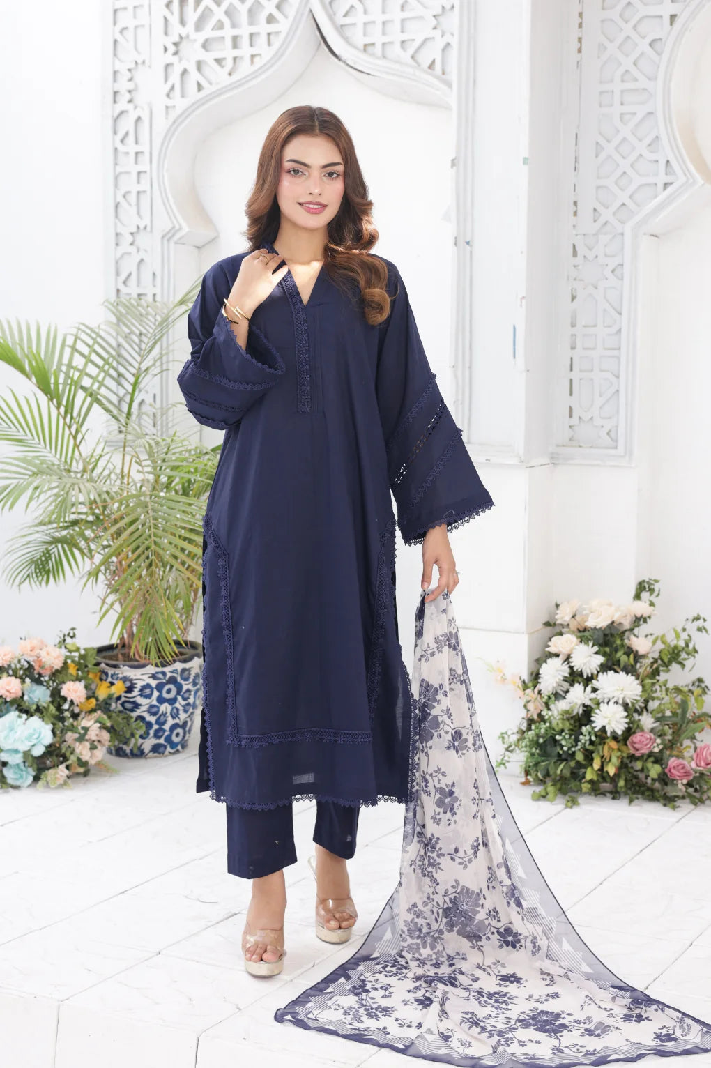 Navy cotton 3pc set 455215