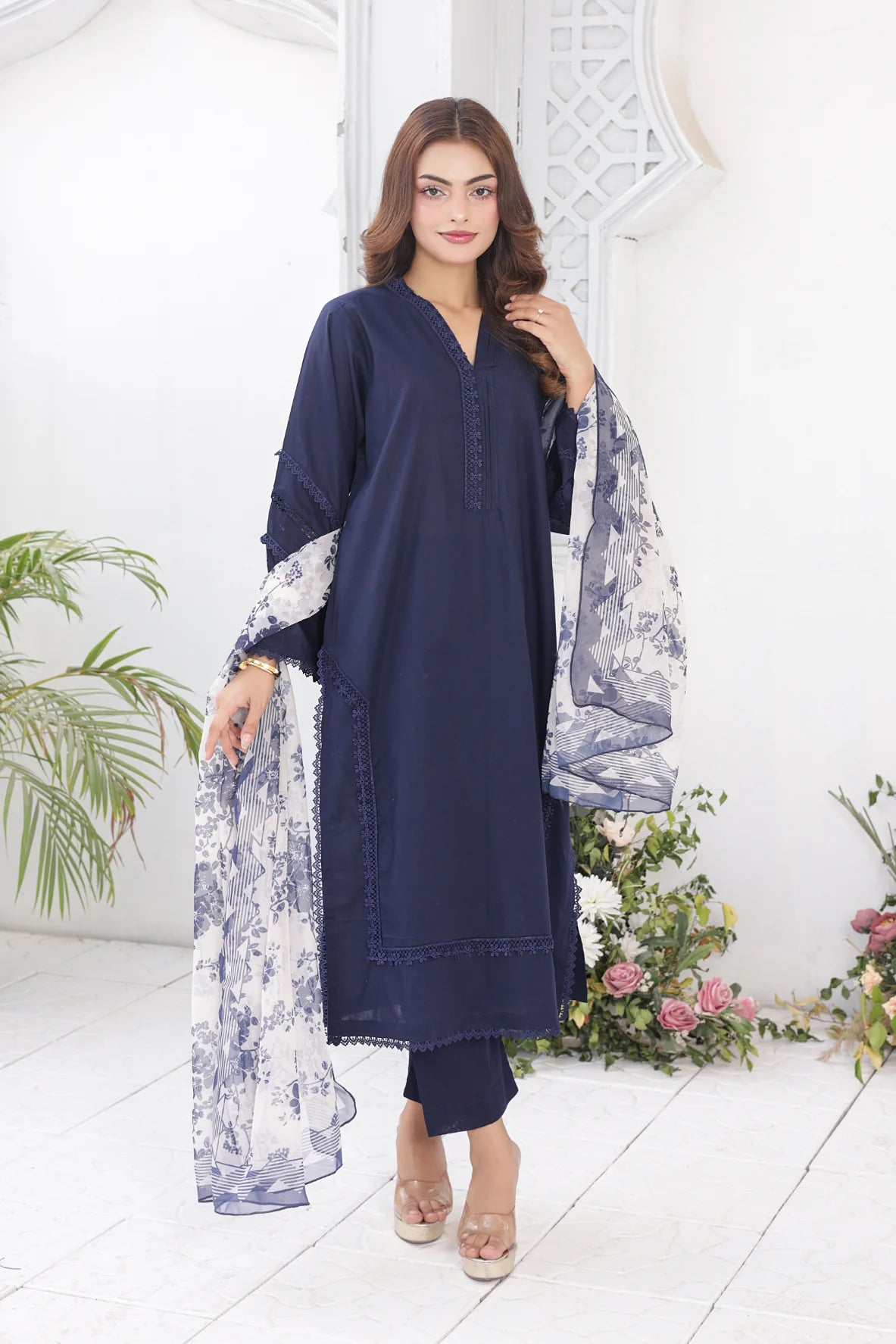 Navy cotton 3pc set 455215