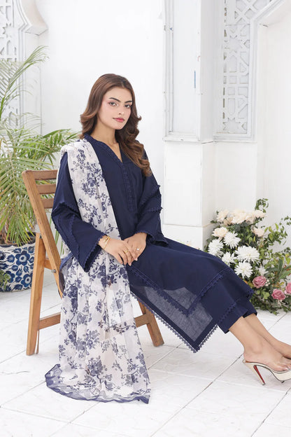 Navy cotton 3pc set 455215