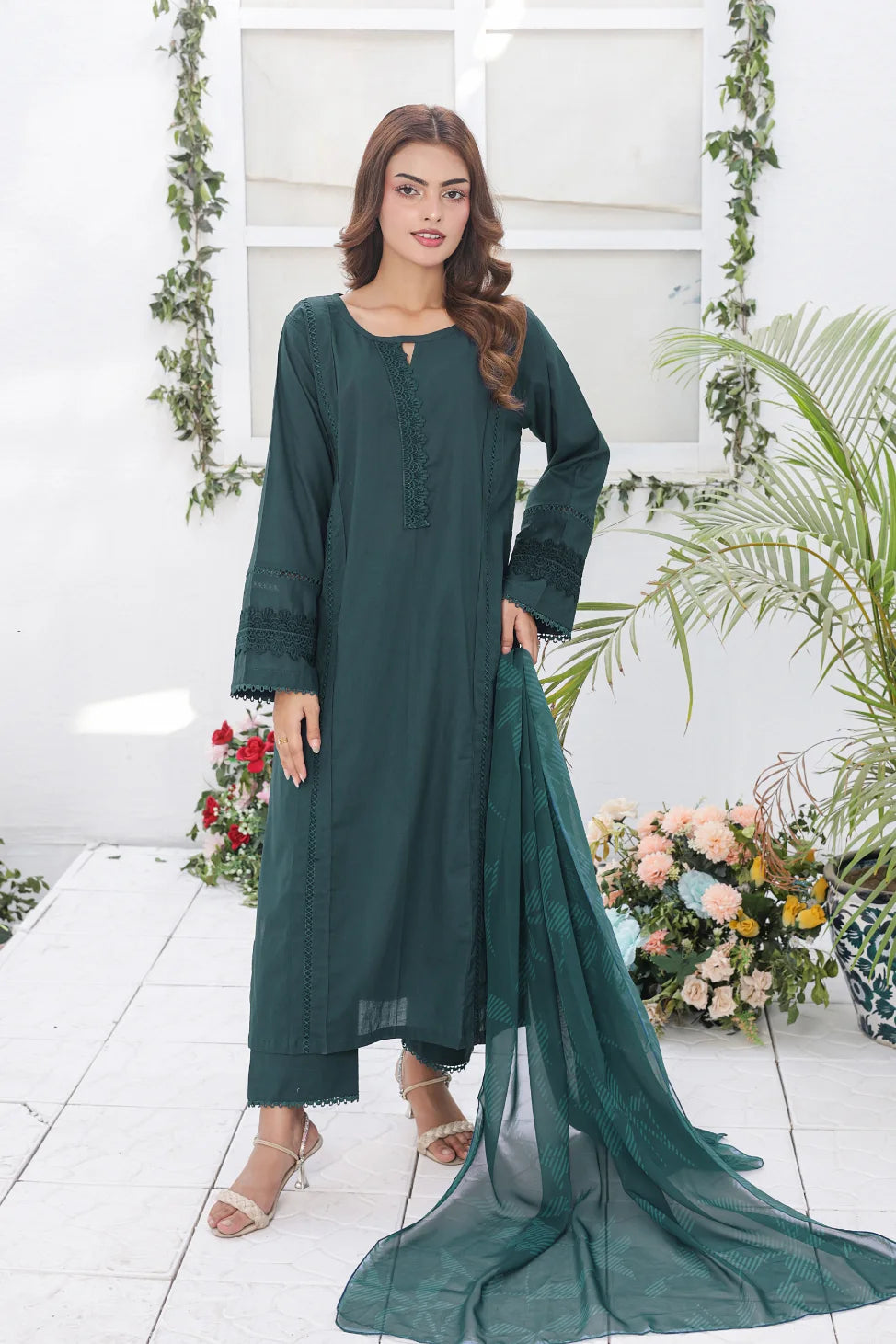 Emerald Green cotton 3pc set 79595