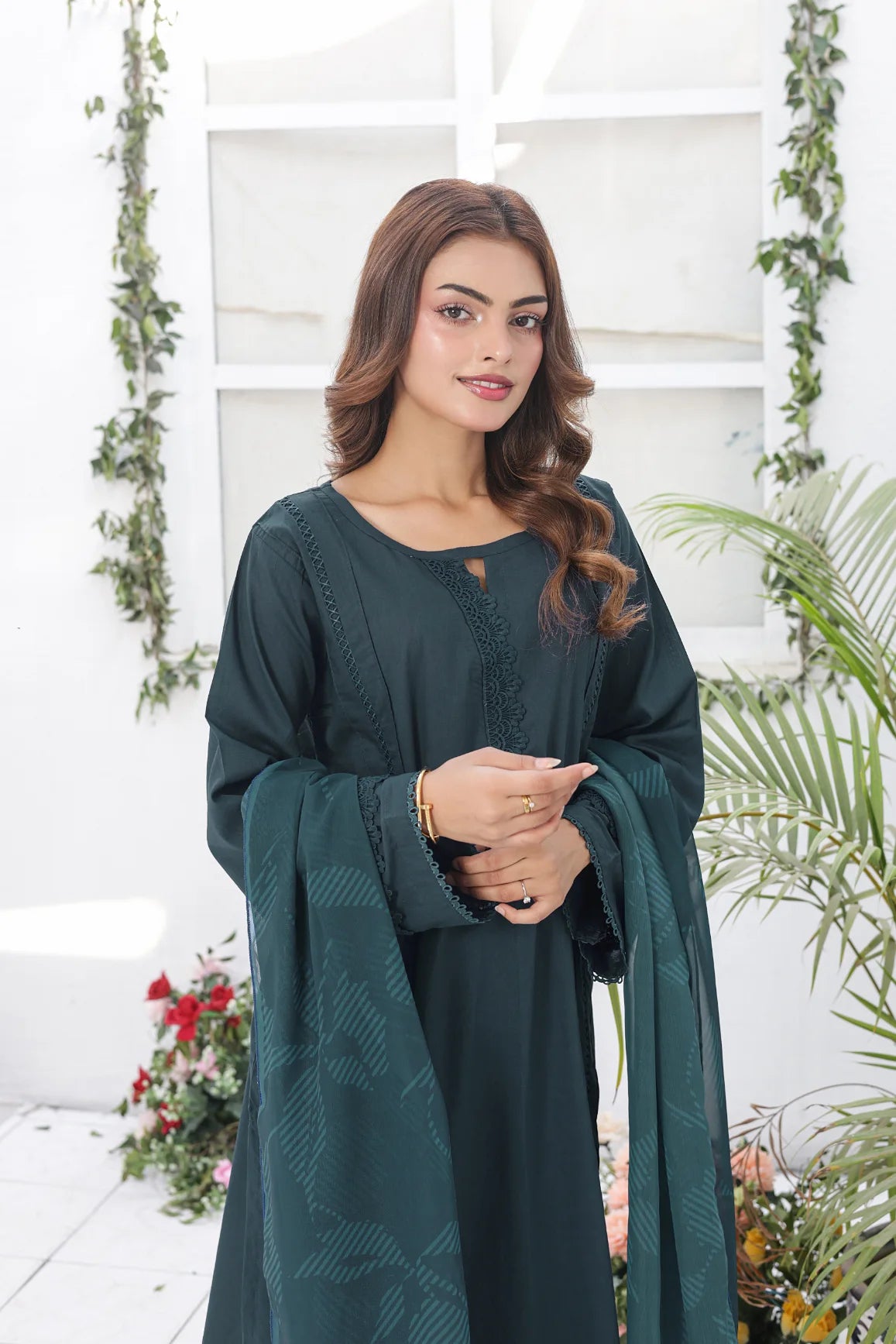Emerald Green cotton 3pc set 79595