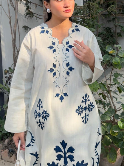 Ivory Khaddar Embroidered 808650
