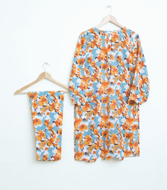 Lawn 2pc set-  orangeSky 78631