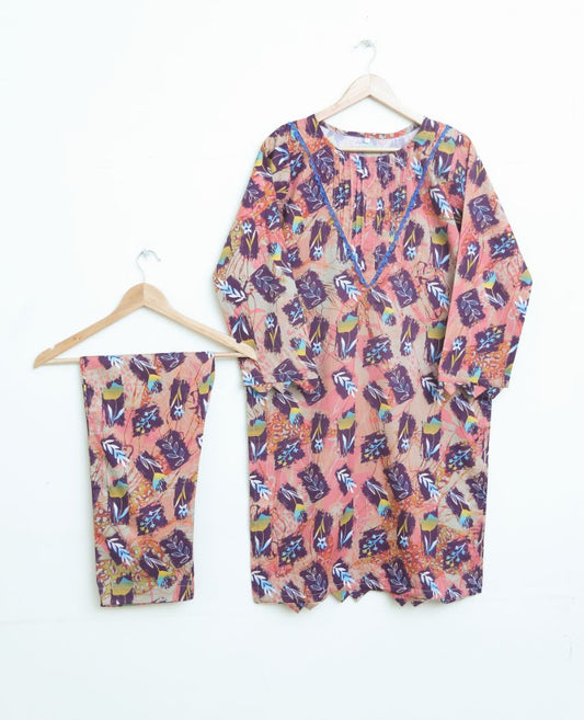Lawn 2pc set-  purpleSkin 78636