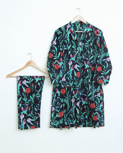 Lawn 2pc set- blackGreen 78641