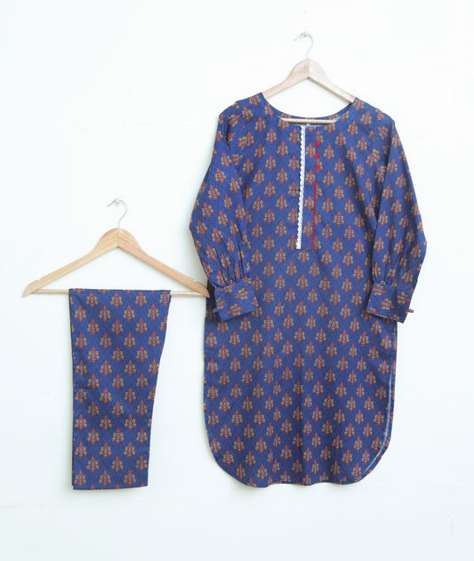 Lawn 2pc set- NavyredMotif 78655