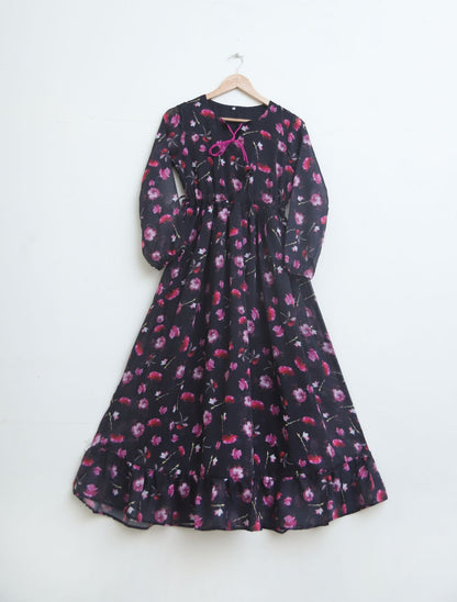 chiffon maxi  987011 blackhotPink