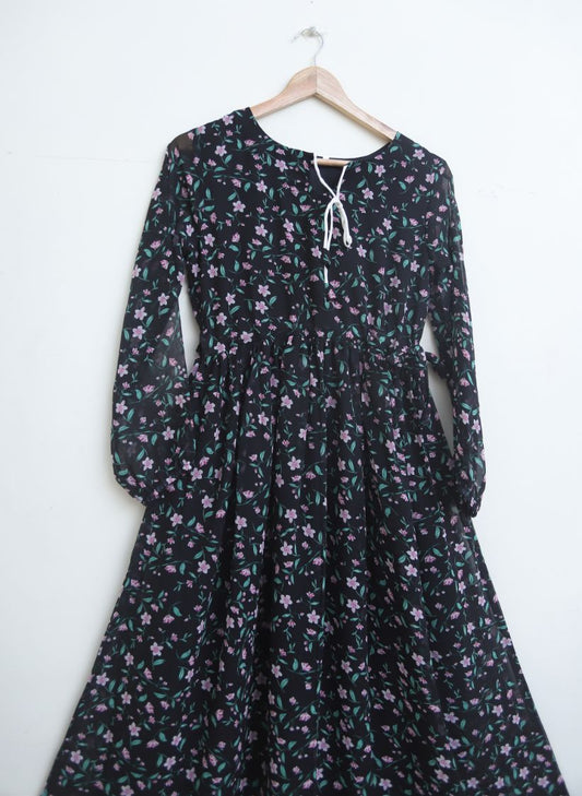 chiffon maxi  9870 blackSmFl2