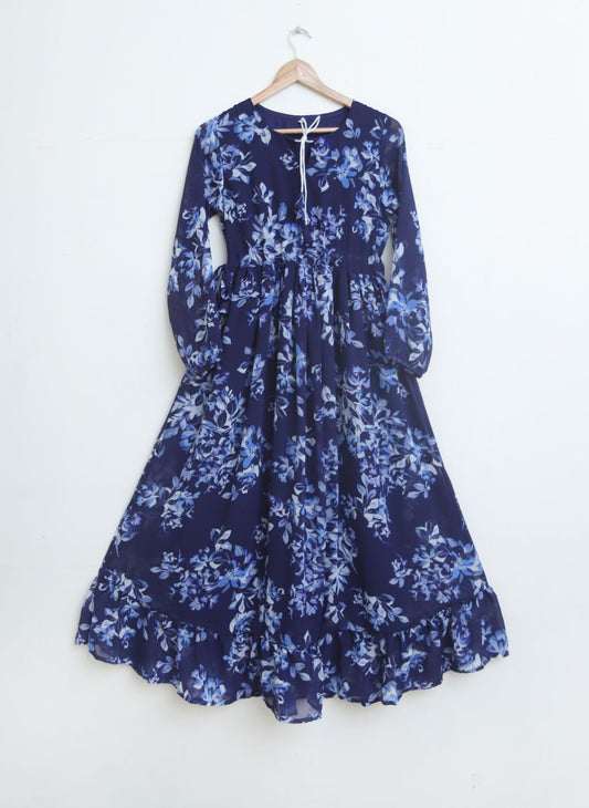 chiffon maxi  9870 navywhite