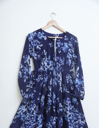 chiffon maxi  9870 navywhite