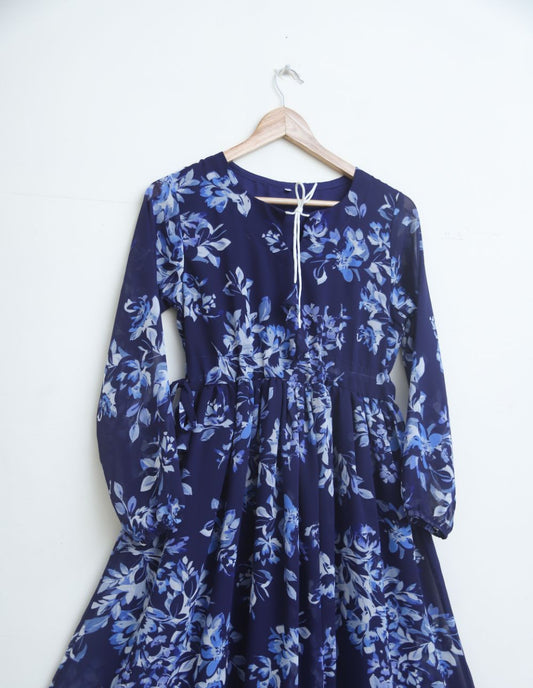 chiffon maxi  9870 navywhite