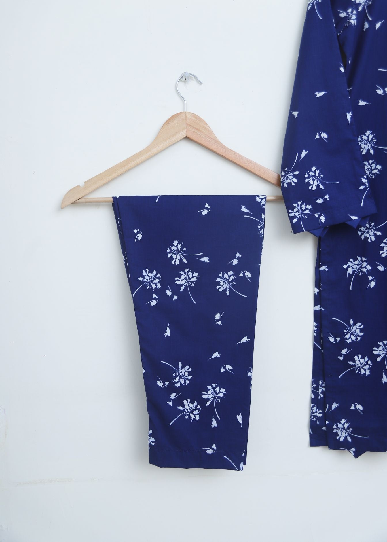Lawn 2pc set- navyblue021