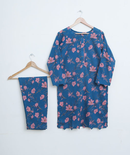 Lawn 2pc set- TorqbluPink