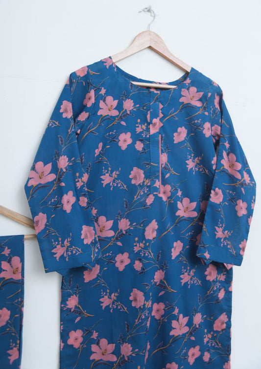 Lawn 2pc set- TorqbluPink
