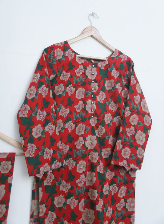 Lawn 2pc set- RedFlGreen