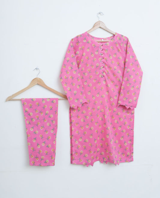 Lawn 2pc set- pinkNeon