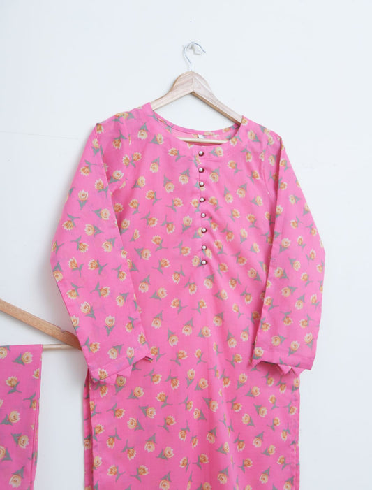 Lawn 2pc set- pinkNeon