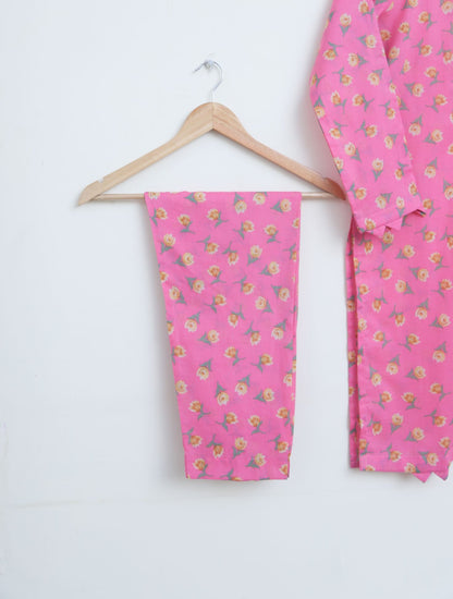 Lawn 2pc set- pinkNeon