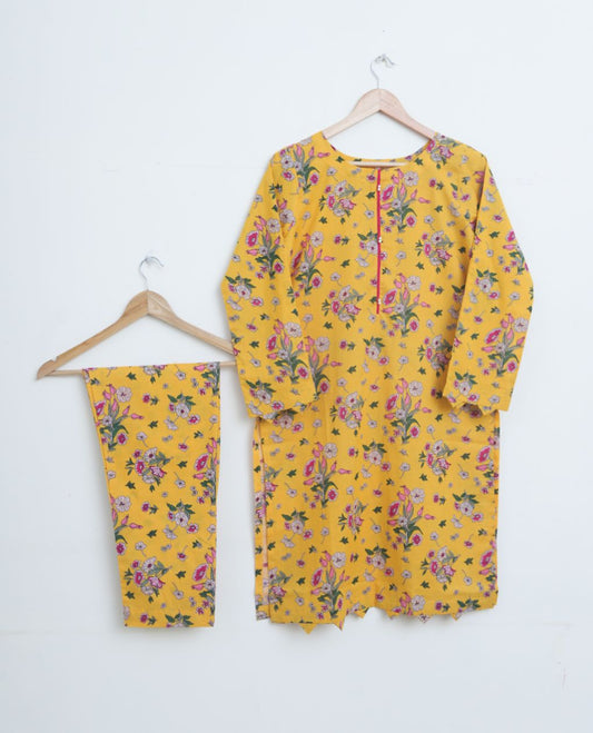 Lawn 2pc set- mustardYellw12