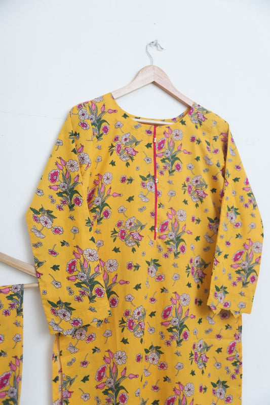 Lawn 2pc set- mustardYellw12